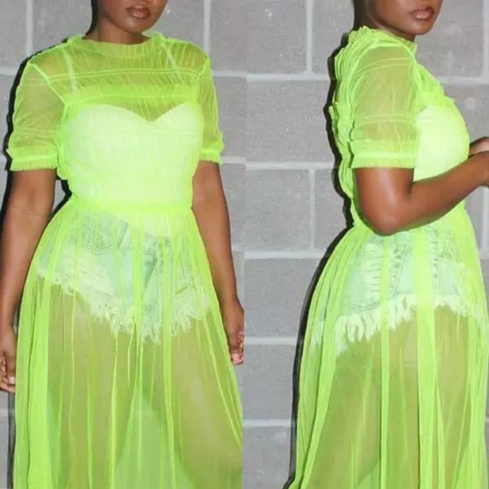 "See- Me Through Spring "Mesh Maxi Dress - Picture 2 of 3